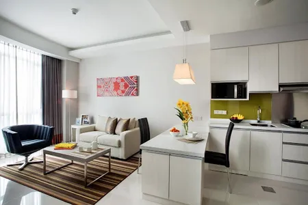 Stunning living area in Citadines Uplands Kuching