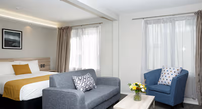 Living room at Quest Petone