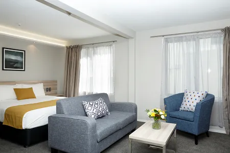 Living room at Quest Petone