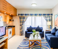 Living area at Mankhool 10B Street Serviced Apartments, Bur Dubai