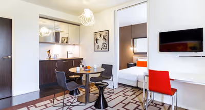 Dining space at Hipark by Adagio Grenoble