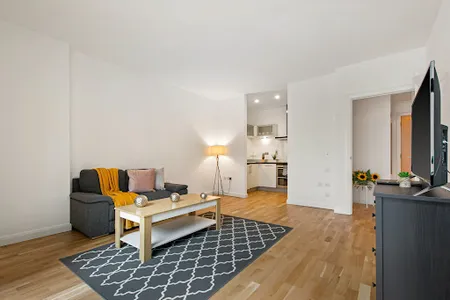 Living room at South Quay Serviced Apartments by MySquare