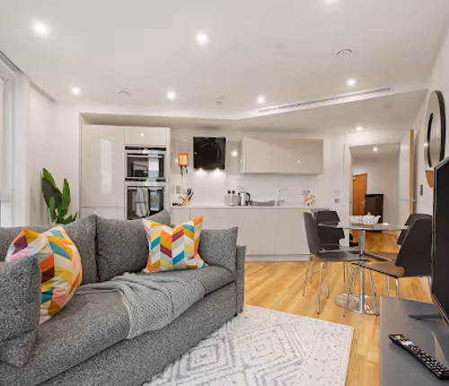 Living room at Aldgate Apartment by MySquare