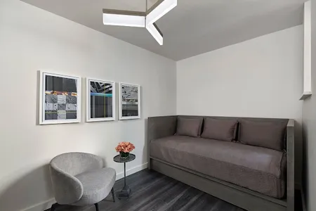 Bright living room at West 44th Street Furnished Apartment