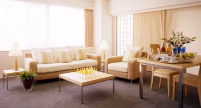 Cosy living area in Nagasaka Serviced Apartment