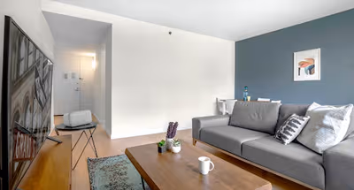 Comfy living space at West 20th Street Apartment, Chelsea