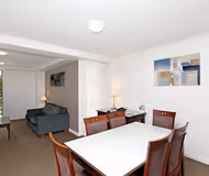 Spacious living area at Hunter Street Apartments