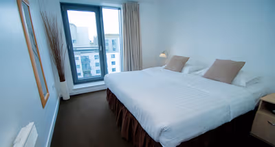 Master bedroom at Western Harbour Midway Edinburgh