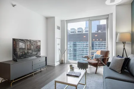 Living area at W. Randolph Street #2020 Serviced Apartment, The Loop