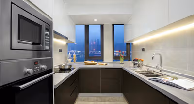 Fully equipped kitchen at Somerset Yangtze River Chongqing