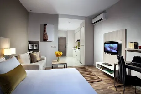 Stunning living area in Citadines Uplands Kuching