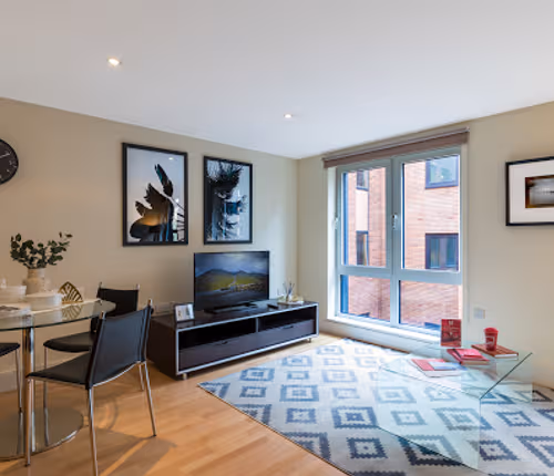 Living area at Blackfriars Apartments by MySquare