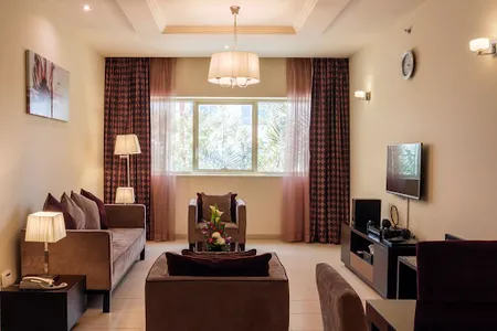 Bright living area at Oud Metha 18th Street Serviced Apartments, Bur Dubai