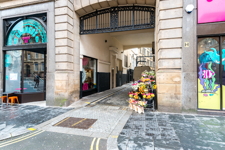 Entrance of Sweeting Street Apartments in Liverpool City