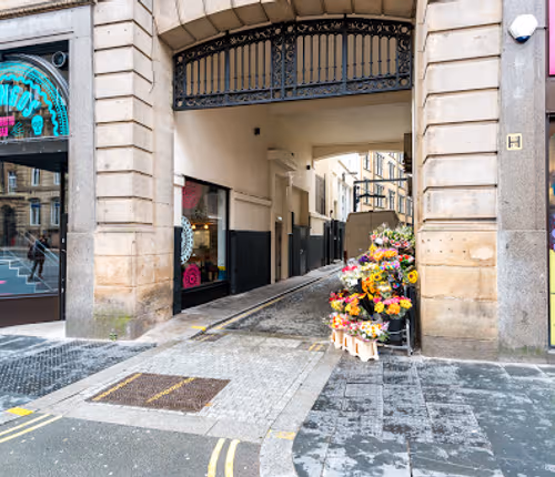 Entrance of Sweeting Street Apartments in Liverpool City