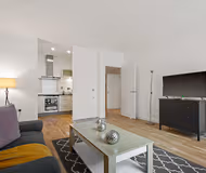 Living room at South Quay Serviced Apartments by MySquare