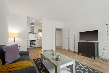 Living room at South Quay Serviced Apartments by MySquare