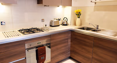 Equipped Kitchen at Triangle Apartment Cambridge