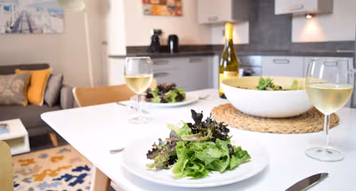 Dining space at Geneva Apartments