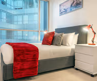 Luxury bedroom at Heathrow Lodges by MySquare