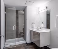 Bathroom at North Milwaukee #502 Serviced Apartment, Bucktown