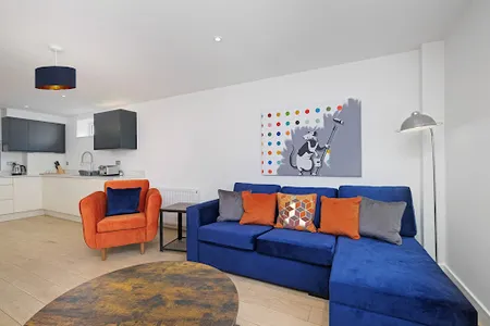 Living area at Carta House Egham Serviced Apartments