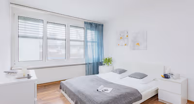 Bedroom at Friesstrasse Oerlikon Station Serviced Apartment