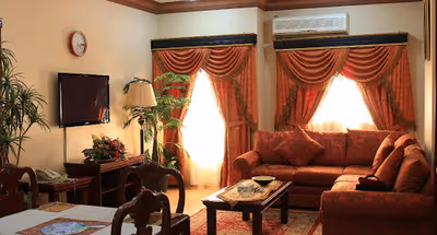 Living area at Khaleej Road Serviced Apartment