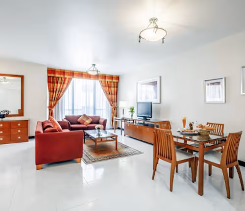 Bright living area at Mankhool 15A Street Serviced Apartments, Bur Dubai