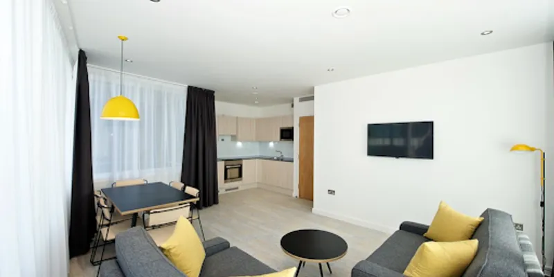 Simplistic living area in Manchester Piccadilly Aparthotel