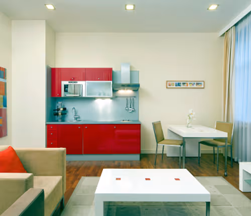 Fully equipped kitchen at Sulekova Serviced Apartment