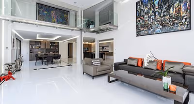 Bright living area at Trocadero Penthouse Serviced Apartment, Champs Elysee