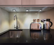 Fully equipped kitchen at 44 44 Curzon Street Apartments in Mayfair By Mansley