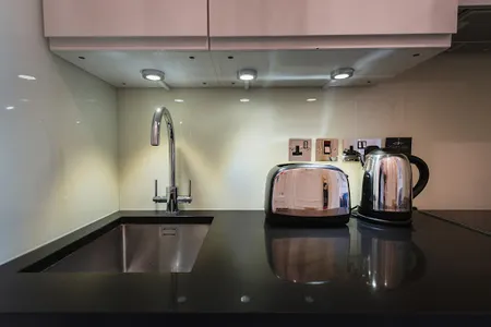 Fully equipped kitchen at 44 44 Curzon Street Apartments in Mayfair By Mansley