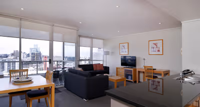 Simplistic living area in Quest Southbank