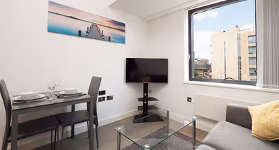 Spacious living area at Crescent Properties