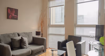 Living area at Moorgate Apartments by MySquare