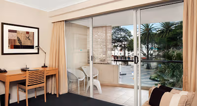 Spacious living area at Quest Manly