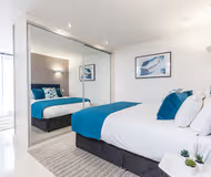 Open plan bedroom at The Point