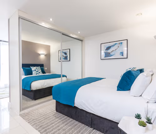 Open plan bedroom at The Point