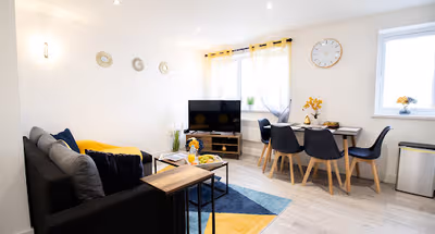 Cosy living area in Coachbuilders House Swindon