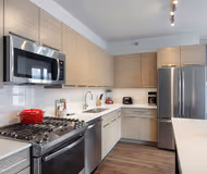Fully equipped kitchen at W. Madison #2006 Serviced Apartment, West Loop