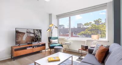 Spacious living area at East 11th Street Furnished Apartments, East Village