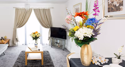 Cosy living area in Grand Central Deluxe Apartments