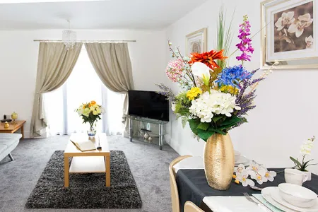 Cosy living area in Grand Central Deluxe Apartments