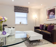 Bright living room at Midsummer Mews