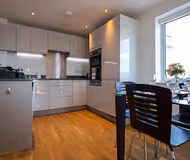 Fully equipped kitchen at Station View Apartments