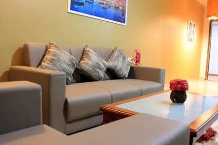 Comfy living area at Rakshak Nagar Apartments