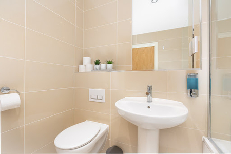Bathroom at Tower Point Apartments in Enfield