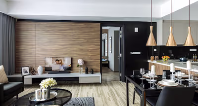 Comfy living area at Sekyen Uptown Serviced Apartment